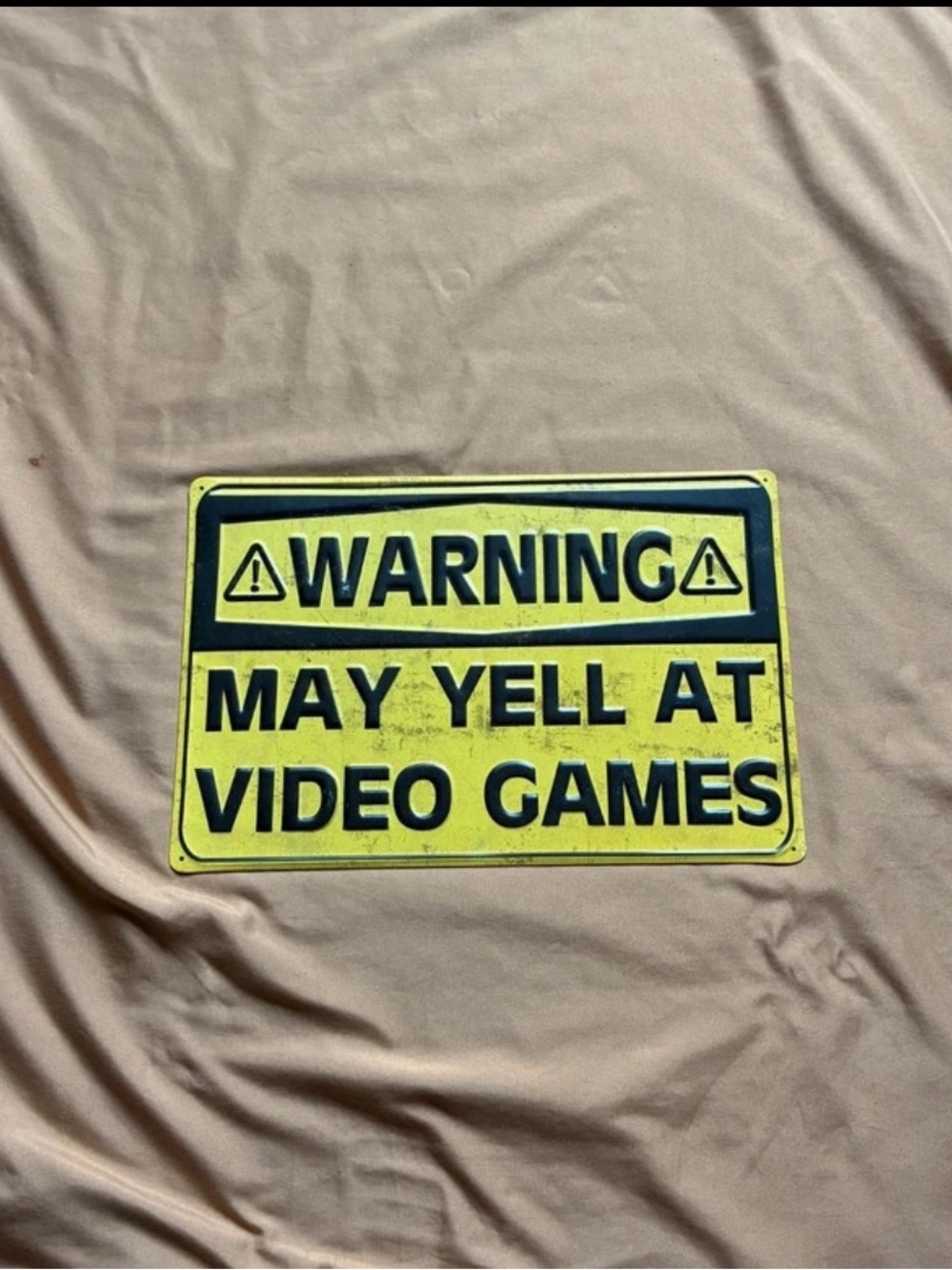 Warning Gamer Decorative Metal Sign